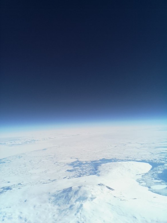 A view of Mount Erebus and Mount Terror from above.